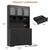 Storage Cabinet with Microwave Stand, Farmhouse Kitchen Hutch with Storage