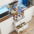 Cabinet w/Power Outlet,Pegboard,Coffee Bar Cabinets,LED Light,Microwave Shelf