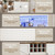 Cabinet w/Power Outlet,Pegboard,Coffee Bar Cabinets,LED Light,Microwave Shelf
