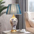 Table Lamp Lamps Light Bedside Ceramics Blue and White Porcelain Metal Nightstand Desk for Living Room