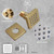 Faucet Set Brushed Gold Dual Rain Shower System