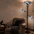 Tiffany Style Stained Glass Torchiere Floor Lamp with Sidelights for Reading Home Decor, 70-inches Tall (Dark Blue)