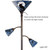 Tiffany Style Stained Glass Torchiere Floor Lamp with Sidelights for Reading Home Decor, 70-inches Tall (Dark Blue)