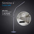 Daylight Slimline 4 LED Floor Lamp - 6,000K, 3,200 Lux, 4 Brightness Levels, USB-C Port for Fast Charging