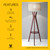 Adesso Floor Lamp with Shelf, Walnut & Oatmeal Linen, 3-Way, 59.5”