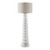BOWERY HILL Modern Floor Lamp, 67.25 in H, Polyresin with Hardback Fabric Drum Shade, White Finish