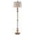 BOWERY HILL Contemporary Floor Lamp, 66.5" H, Steel/Resin, Silver and Bronze Finish, Ivory Linen Shade