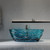 66" Resin Transparent Freestanding Bathtub, Contemporary Oval Stand