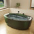 Jetted Tub, Luxury 75" Massage Bathtub in Phantom Green