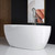 White Acylic Soaking Bathtub with Brushed Nickel Drain