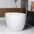 White Acylic Soaking Bathtub with Brushed Nickel Drain