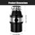 560W Food Waste Disposer for Kitchen Sink
