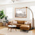 Morelli Arc Floor Lamp by Nova of California - 84" Weathered Brass & Walnut Dimmer Switch