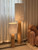 Solid Wood Designer Floor Lamp, Smart Voice Control Standing Light for Living Room