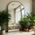 KOMCOTE Full Length Floor Mirror, 91x46 Inch Oversized Arched Standing Mirror in Black for Bedroom