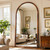 Full Length Mirror 76"×41" Floor Mirror Standing Tall Mirror, Arched Stand up Large Wall Mirrors