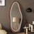 67"x 26" LED Wood Full Length Mirror with Lights Irregular Wavy Full Body Mirror Shatter-Proof Hanging/Leaning