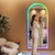 Hasipu Arch Full Length Mirror 79 x 32 in with Stand — Arch LED RGB Full Body Mirror, 7 Lighting Modes, Dimmable, Built‑in Bluetooth Speaker