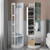 Solid Wood Full Body Dressing Mirror with Makeup Cabinet & Hanger - Floor Mirror for Bedroom Storage
