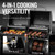 2-Burner Gas and Charcoal Grill Combo Black