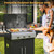 Stainless Steel BBQ Grill with Enameled Cast Iron Grates, 402 sq. in. Cooking