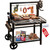 Grill with Adjustable Height Grates for Outdoor Grill