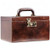 Time Resistance Leather Jewelry Box - Full Grain Leather Organizer with Key Lock for Women (Brown)