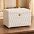 Genuine Leather Jewelry Box for Women, 4 Layer, White Large Jewelry Organizer with Mirror, Lockable, For Earrings