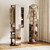 360°Swivel Jewelry Organizer,Jewelry Armoire Cabinet Standing,Full Length Mirror with Storage&Coat Rack,Walnut