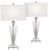 Trophy 30 1/2" Large Table Lamps Set of 2 Crystal Glass Modern Clear Living Room Bedroom Bedside
