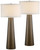 Possini Euro Design Karen 36" Large Table Lamps Set of 2 Dark Gold Glass Mid Century Modern Living Room Bedroom Bedside Nightstand