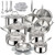 5-Ply Stainless Steel Cookware Set, 23-Piece Pots and Pans Set