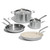 6 Pc Stainless Steel Cookware Set - 5 ply Clad - Includes Frying Pans, Saucepan, and Stock Pot