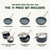 Healthy Ceramic Nonstick, 11 Piece Cookware Pots and Pans Set with Stainless Steel Lids