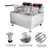 20Lbs Dual Tank Electric Deep Fryer with Rotary fryer head,30 Minitues Timer