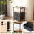 Smoproper Nightstand with Charging Station, Bedside End Table with 2 Fabric Drawers for Bedroom, Side Table with USB Ports and Outlets (Brown Black)