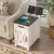 23"Farmhouse End Table with Storage, Side Table with Charging Station White