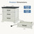 DUMOS 3 Drawer White Farmhouse Wood Nightstand with Charging Station