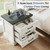 DUMOS 3 Drawer White Farmhouse Wood Nightstand with Charging Station
