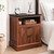 LCRBOL Nightstand with Charging Station, 22" W×18" D×25" H, Walnut