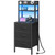 Fixwal 41 Inch Tall Nightstand with Charging Station for Dorm, Black