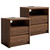 Nightstand Set of 2 with USB&Type C Charging Station & Outlets, Modern Wood Bedside Table with 2 Smooth Drawers and Open Storage Shelf, Wood Grain Finish, Curved Corners,Design for Bedroom.Walnut