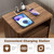 Nightstand Set of 2 with USB&Type C Charging Station & Outlets, Modern Wood Bedside Table with 2 Smooth Drawers and Open Storage Shelf, Wood Grain Finish, Curved Corners,Design for Bedroom.Walnut