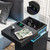 ADORNEVE Black Nightstand with Charging Station and LED Lights