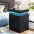 ADORNEVE Black Nightstand with Charging Station and LED Lights