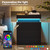 ADORNEVE Black Nightstand with Charging Station and LED Lights