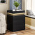 ADORNEVE Black Nightstand with Charging Station and LED Lights
