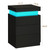 ADORNEVE Black Nightstand with Charging Station and LED Lights