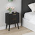 YAUKOMEL Fluted Nightstand with 2 Drawers,Black Bedside Table