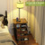 runjuly Floor Lamp with Table Set 2, End Table with Light & Charging, Brown